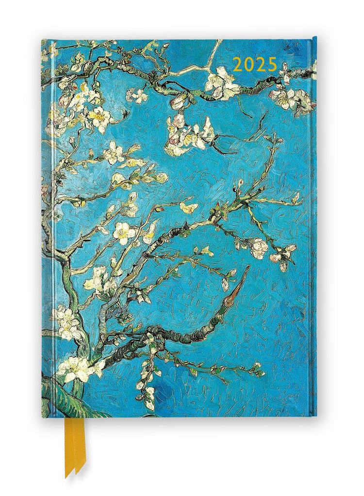 Vincent van Gogh : agenda de luxe fleur d'amandier 2025 - page à consulter avec notes