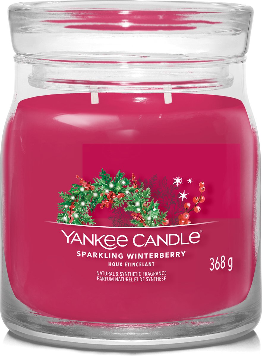 Bougie Yankee - bougie parfumée pétillante aux baies d'hiver - 50 heures de combustion - 2 mèches