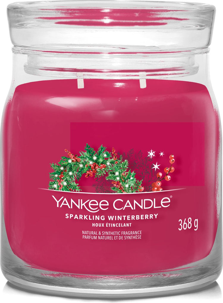 Bougie Yankee - bougie parfumée pétillante aux baies d'hiver - 50 heures de combustion - 2 mèches