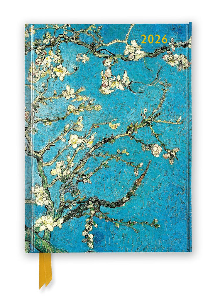 Vincent van Gogh : agenda de luxe fleur d'amandier 2026 - page à consulter avec notes