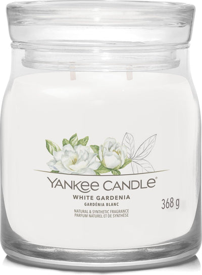Bougie Yankee - bougie parfumée moyenne gardénia blanc - 50 heures de combustion - 2 mèches