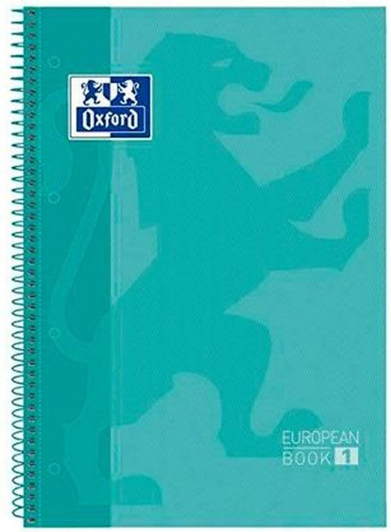 Livre européen d'Oxford school - cahier - bord coloré - a4+ - diamant 5mm - 80 feuilles - 4 trous - couverture rigide - menthe pastel