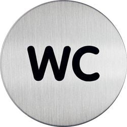 Modèle de table de toilette à pictogramme en acier inoxydable durable, résistant aux rayures