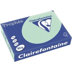 Papier coloré trophée clairfontaine 1975 80g m2 a4 vert pastel