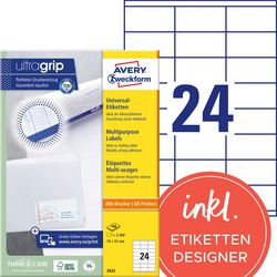 Etiquettes avery zweckform 3422 universelles 70x35mm