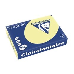 Papier clairefontaine 1977 80g m2 a4 jaune canari pastel