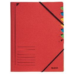 Chemises de tri leitz 320g m2 24,5 x 32cm élastique de coin rouge 7 pièces semaine
