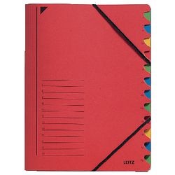 Chemises de tri leitz 320g m2 24,5 x 32cm élastique de coin rouge 12 pièces mois