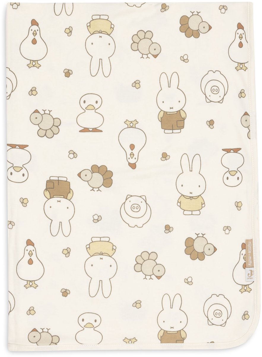 Jollein couverture bébé berceau - 75x100cm - jersey - ferme familiale miffy