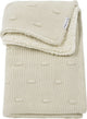 Meyco couverture de berceau en peluche avec nœuds pour bébé - sable doux - 75x100cm - 2,0 tog