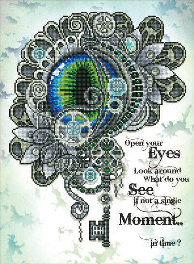 Diamond dotz® - peinture diamant adultes - mandala avec oeil 57 x 42cm - pierres rondes - paquet complet