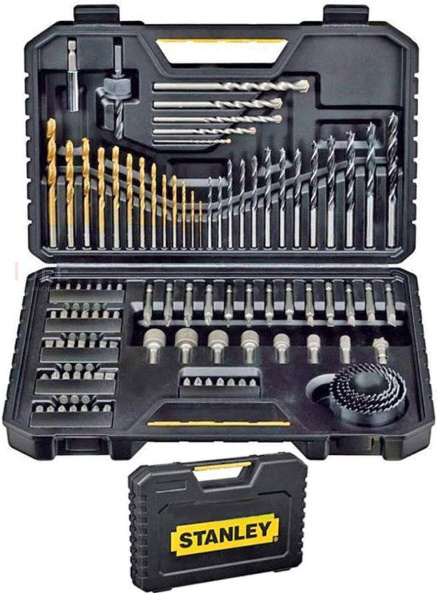 Ensemble d'accessoires Stanley de 100 pièces dans un étui de rangement pratique STA7205-XJ