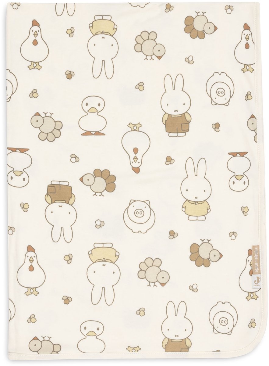 Jollein couverture bébé berceau - 75x100cm - jersey - ferme familiale miffy