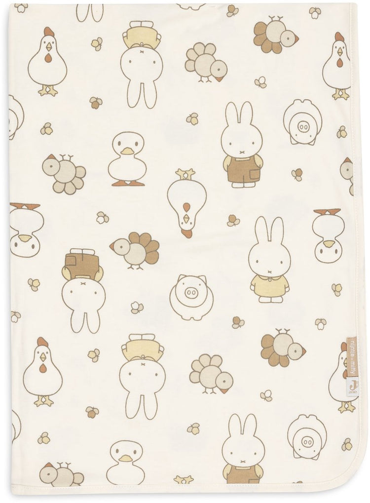 Jollein couverture bébé berceau - 75x100cm - jersey - ferme familiale miffy