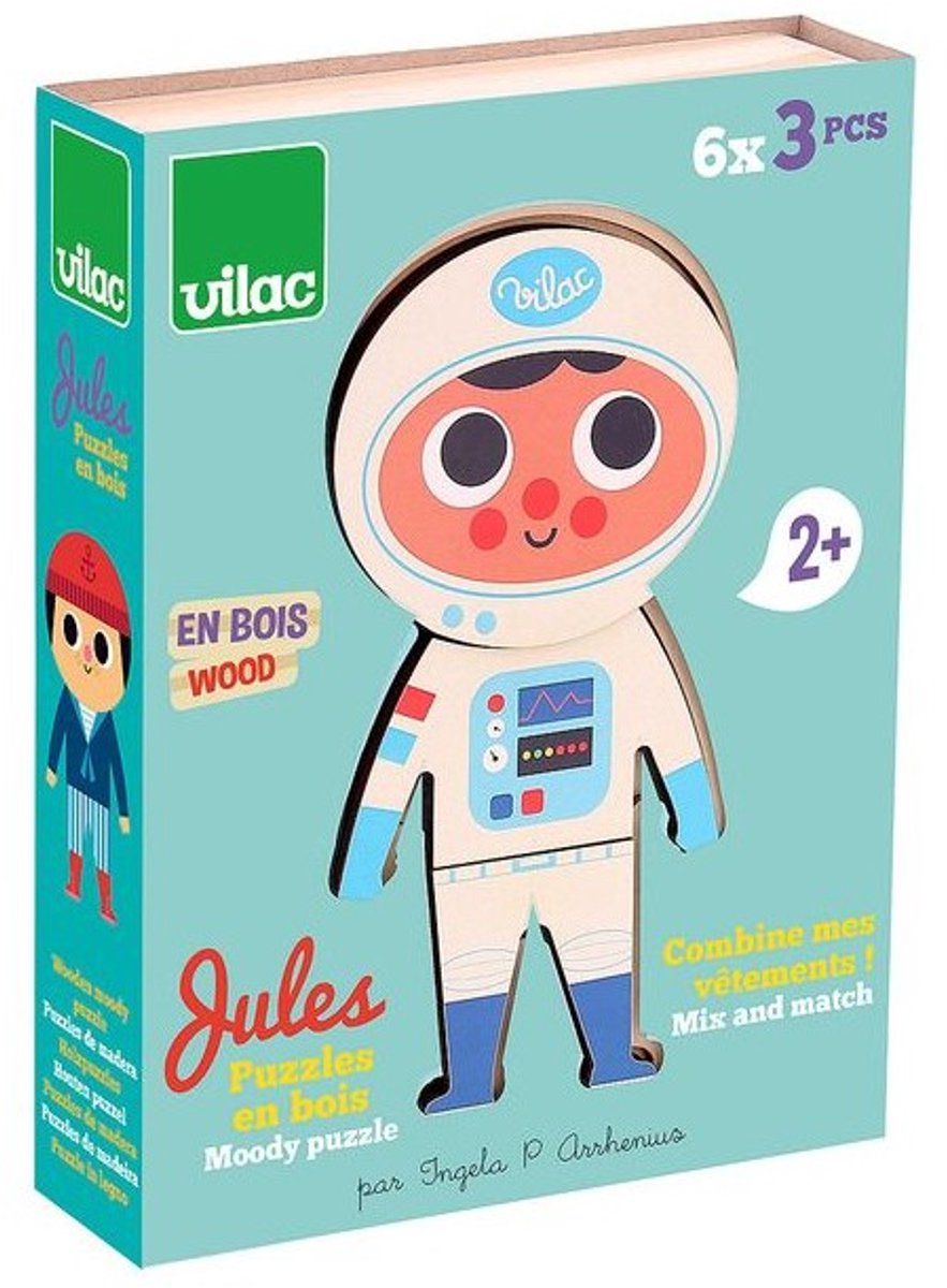 Vilac puzzle en bois Jules habiller - jouets éducatifs pour enfants.