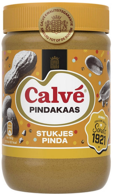 Beurre de cacahuète Calvé - morceaux de cacahuètes - crémeux jusqu'au fond - 12 x 650 g