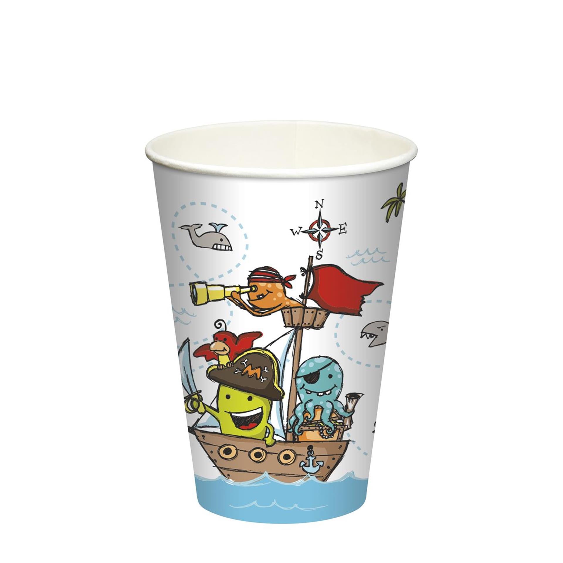 Papstar gobelets équipage pirate carton 0,2l ø7x9,7cm