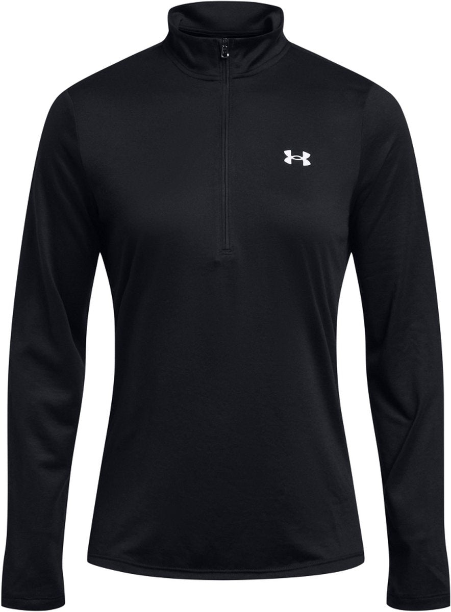 Under armour tech 1 2 zip solid blk pull de sport femme - noir - blanc