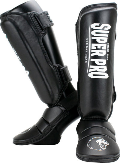 Protège-tibia Super Pro Combat Gear noir blanc extra petit