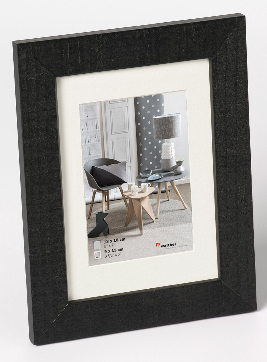 Walther home - cadre en bois - format photo 13x18 cm - noir