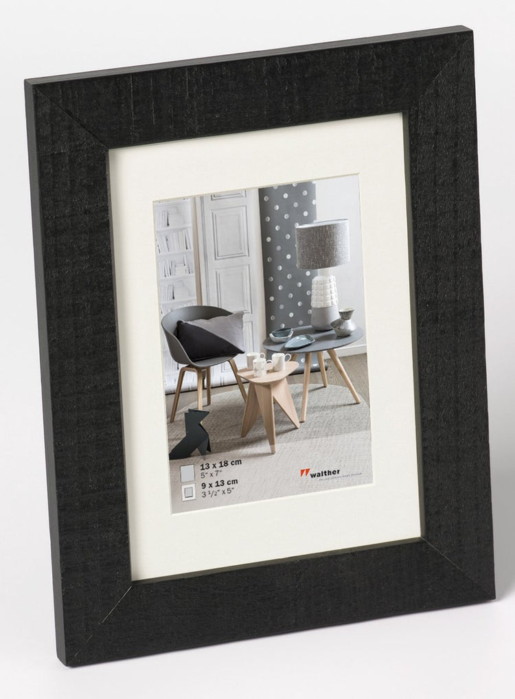 Walther home - cadre en bois - format photo 13x18 cm - noir