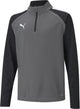 Puma teamliga 1 4 zip top jr chemise de sport unisexe - perle fumée - blanc