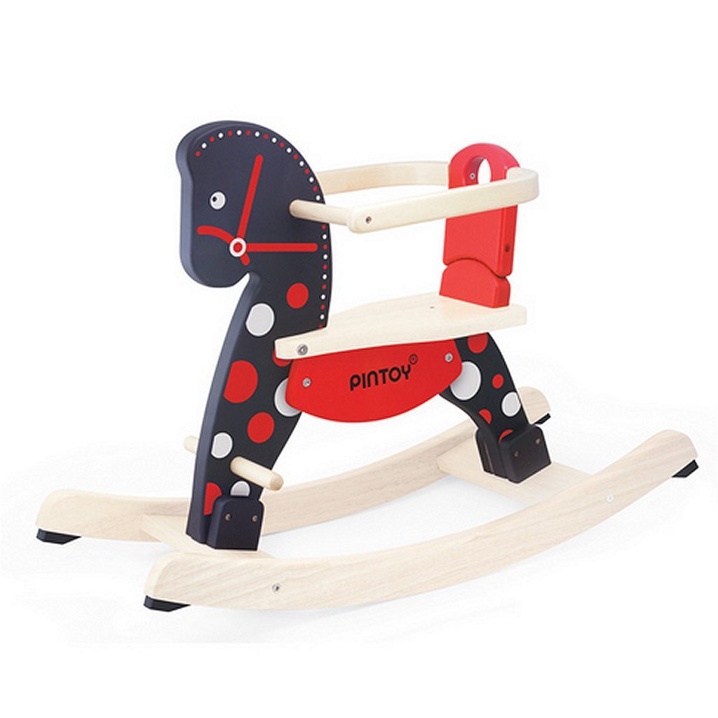 Pinty Pintoy Fancy Wooden Rocking Horse avec support amovible