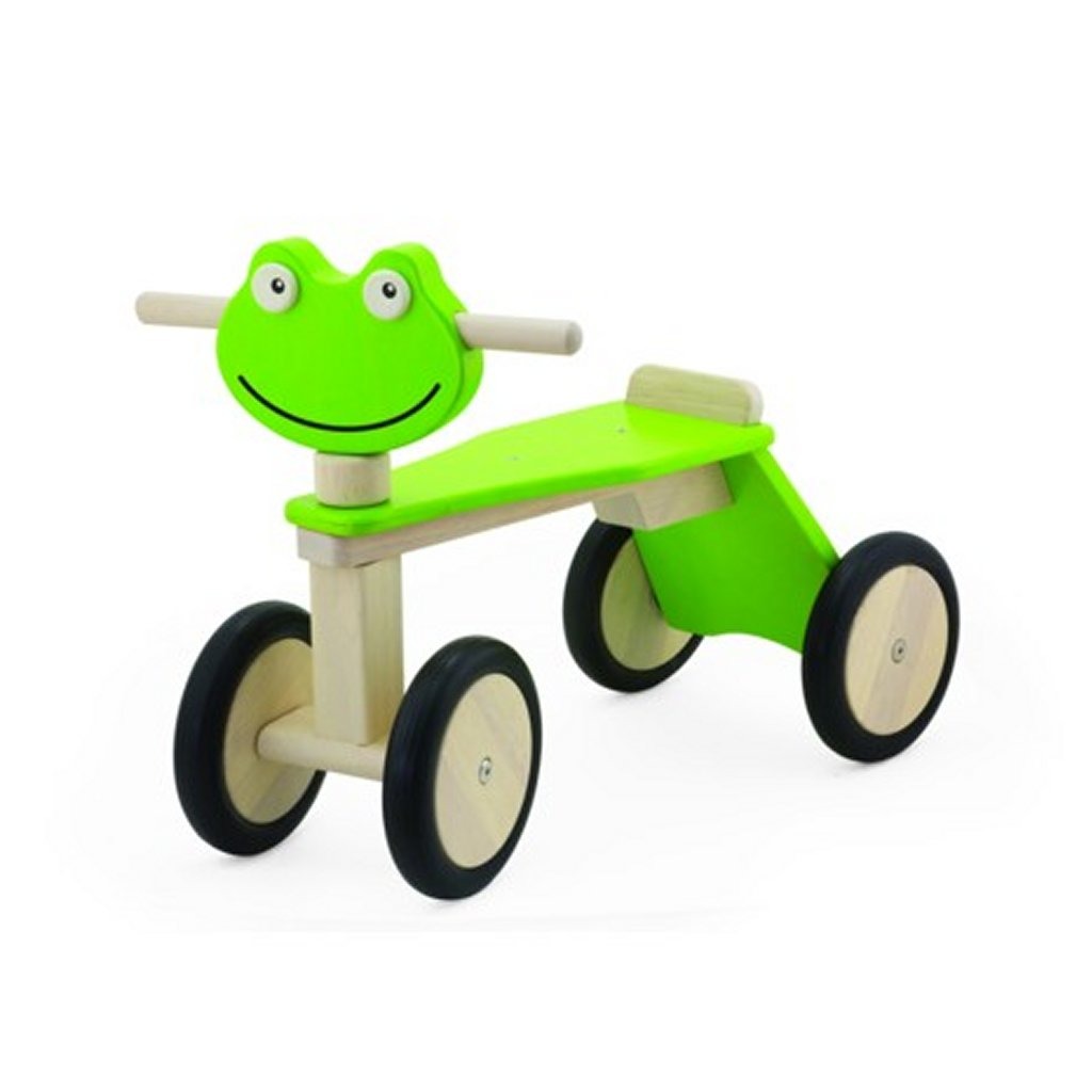 Grenouille en bois Pintoy Pintoy avec 4 roues vert