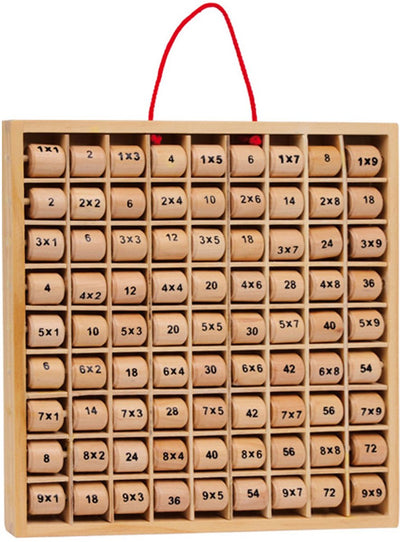 Tableau de multiplication en bois de petit pied 1x1
