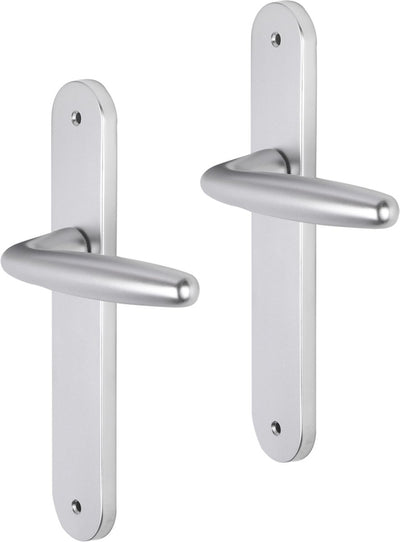 Poignée de porte Impresso - cambridge - pour l'intérieur - bouclier de porte ovale avec vis - aluminium - 2 pièces