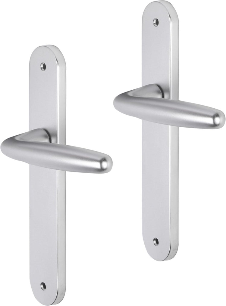 Poignée de porte Impresso - cambridge - pour l'intérieur - bouclier de porte ovale avec vis - aluminium - 2 pièces