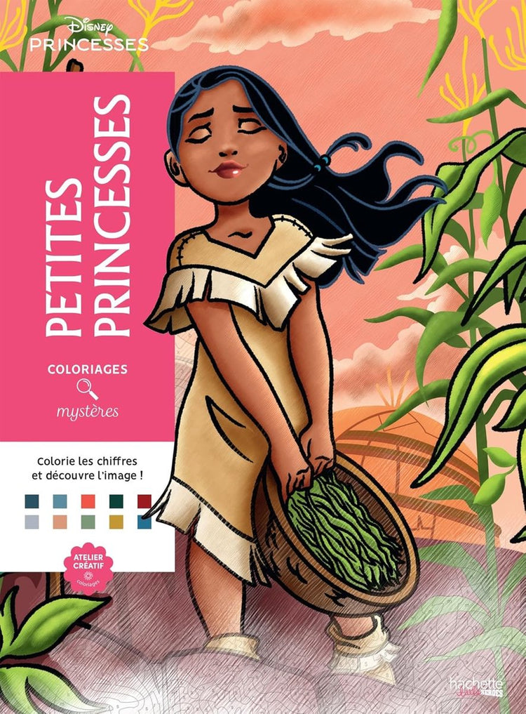 Hachette héros coloriages mystères disney petites princesses - livre de coloriage couleur par numéro - hachette