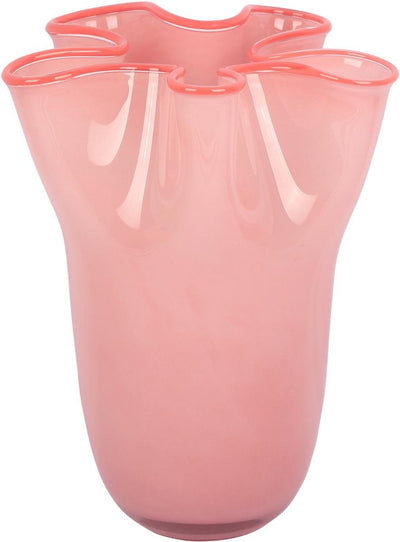 Present time Vase volants - rose - ø23cm - verre - scandinave - vase à fleurs - décoration de la maison - vase décoratif pour salon ou chambre