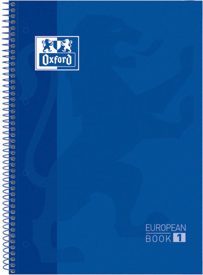 Livre européen d'Oxford school - cahier - bord coloré - a4+ - diamant 5mm - 80 feuilles - 4 trous - couverture rigide - bleu foncé