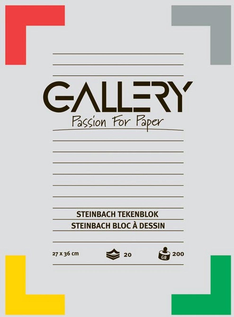 Bloc à dessin Gallery Steinbach format 27 x 36 cm 200 g m² 20 feuilles