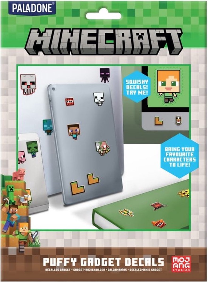Paladone mojang studios - minecraft - ensemble d'autocollants gadget gonflés