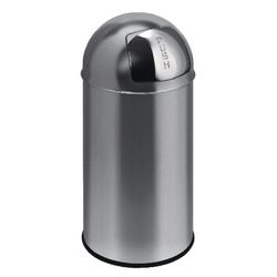 Eko Eko Waste Bin avec couvercle de pression 40 L Mat argent -colored
