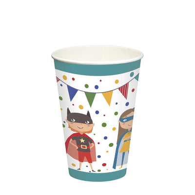 Papstar gobelets super-héros carton 0,2l ø7x9,7cm