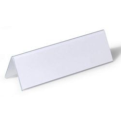 Plaque signalétique de table durable 805219 PVC 210x61mm double face transparent 25 pièces