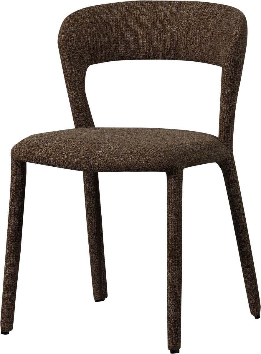 Chaise de salle à manger noble Woood - polyester - marron mélangé - 76x51x56