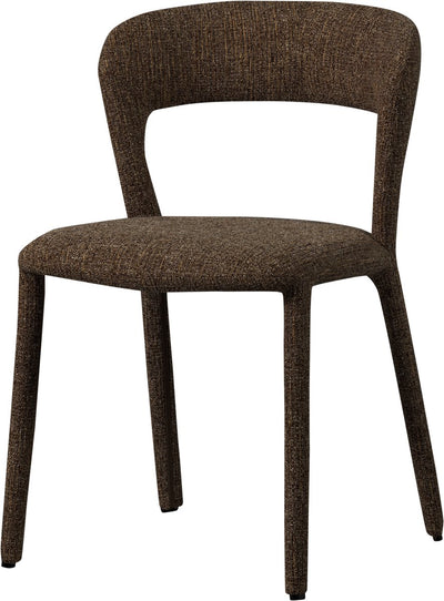 Chaise de salle à manger noble Woood - polyester - marron mélangé - 76x51x56