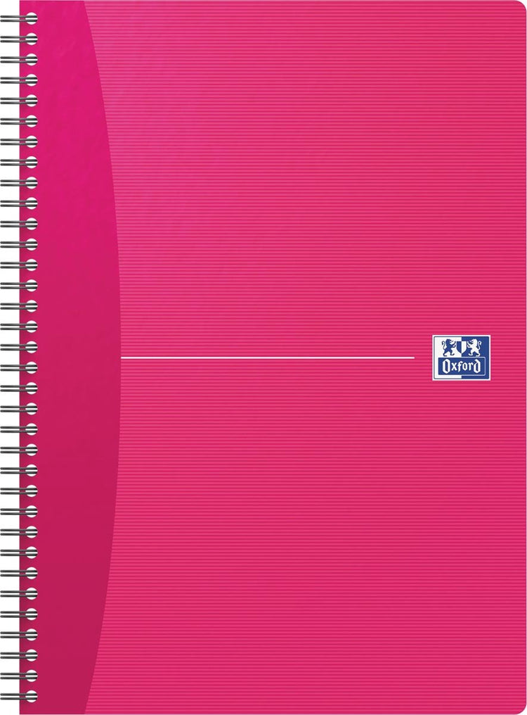 Carnet à spirale Oxford Office Essentials, 180 pages, format A4, quadrillé 5 mm, couleurs assorties 5 pièces