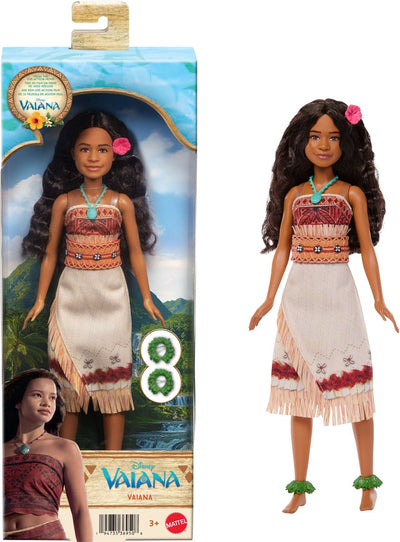 Poupée Disney Vaiana avec tenue qui peut être enfilée et retirée et 5 accessoires - inspirée d'un film d'action réelle