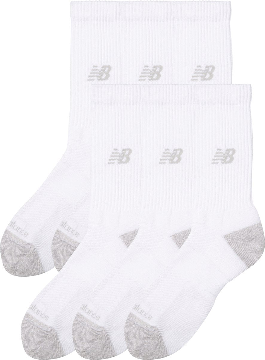 New Balance Active Crew Sock Lot de 6 chaussettes de sport unisexes - blanc
