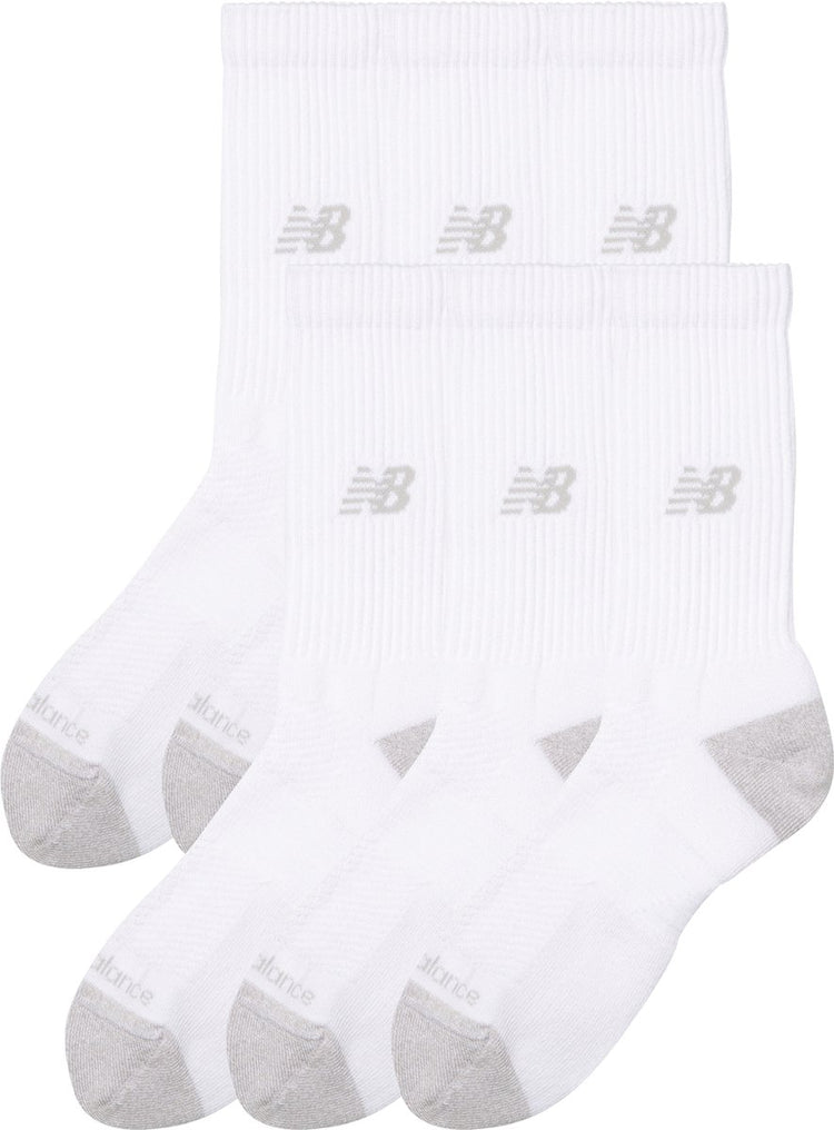 New Balance Active Crew Sock Lot de 6 chaussettes de sport unisexes - blanc