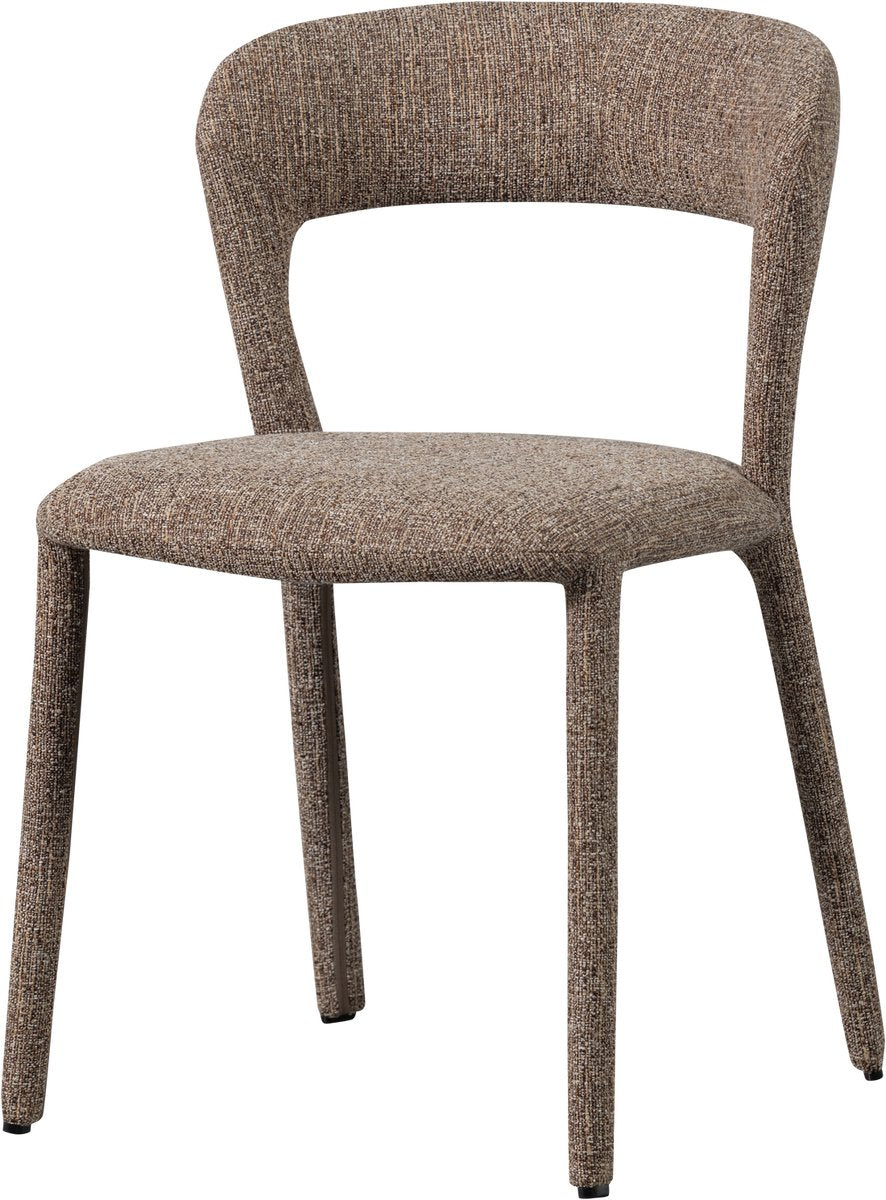 Chaise de salle à manger noble Woood - polyester - mélange sable - 76x51x56