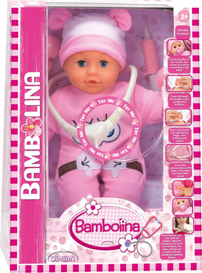 Ensemble docteur poupée Dimian avec accessoires - molly bambolina -36 cm.