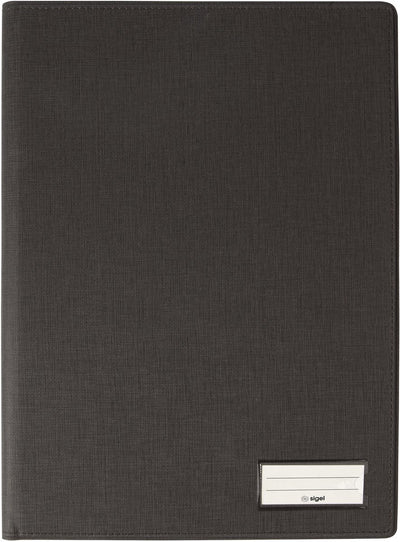 Dossier d'écriture Sigel - format A4 - avec compartiment pour stylos, pochette pour insert et support pour bloc-notes - anthracite - si-ef415