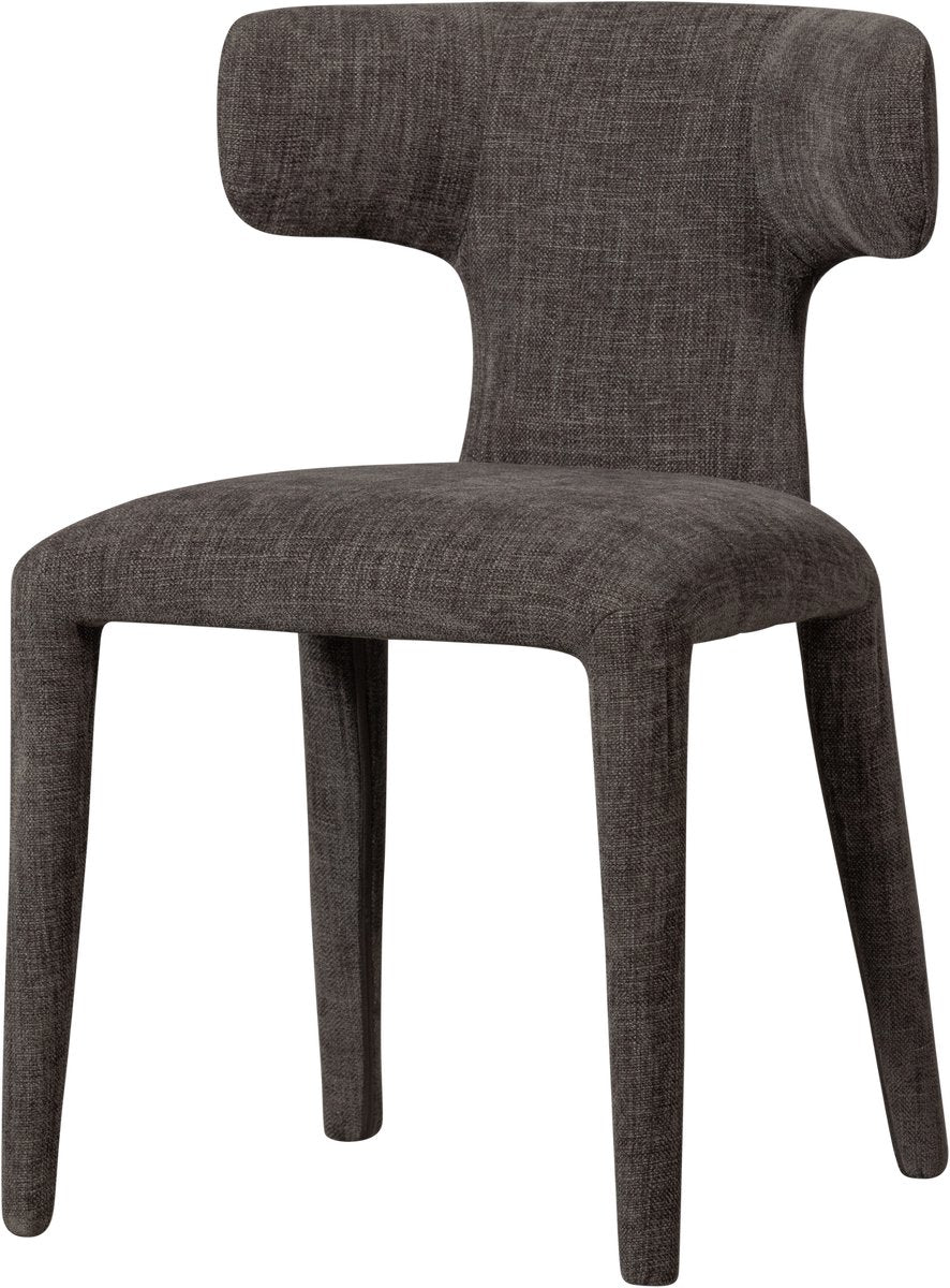 Chaise de salle à manger permis Woood - tissu tissé - marron expresso - 78x52x53 cm