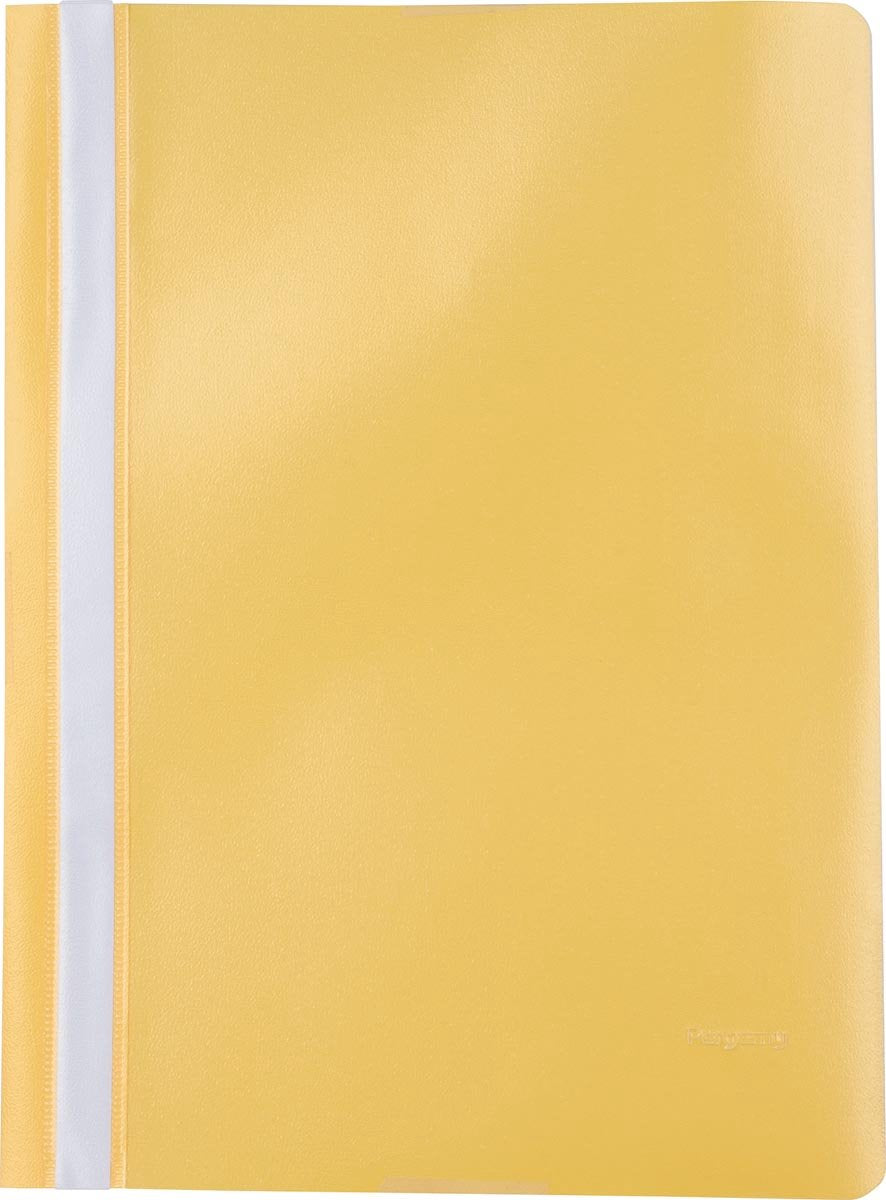 Dossier à fixation rapide Pergamy, ft A4, pp, paquet de 5, jaune